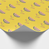 スカンジナビア黄モダンフォーク花柄 ラッピングペーパー (角)