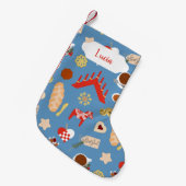 スカンジナビア/スウェーデンJulクリスマスペストリーデザイン スモールクリスマスストッキング (正面 (吊り時))