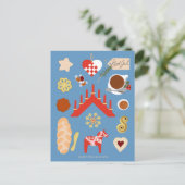 スカンジナビア/スウェーデンJulクリスマスペストリーデザイン ポストカード (スタンド正面)