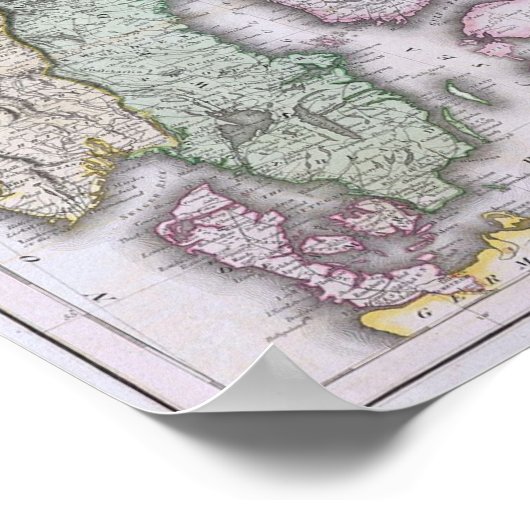 スカンジナビア、ノルウェー、スウェーデン、フィンランドの地図。 ポスター (角)