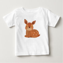 スカンジナビア フォルクロア 子鹿 ベビーTシャツ 森の子鹿