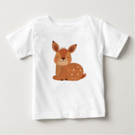 スカンジナビア フォルクロア 子鹿 ベビーTシャツ 森の子鹿