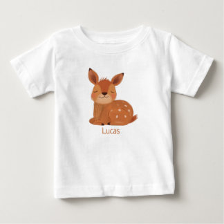 スカンジナビア フォークアート 子鹿 ベビーTシャツ