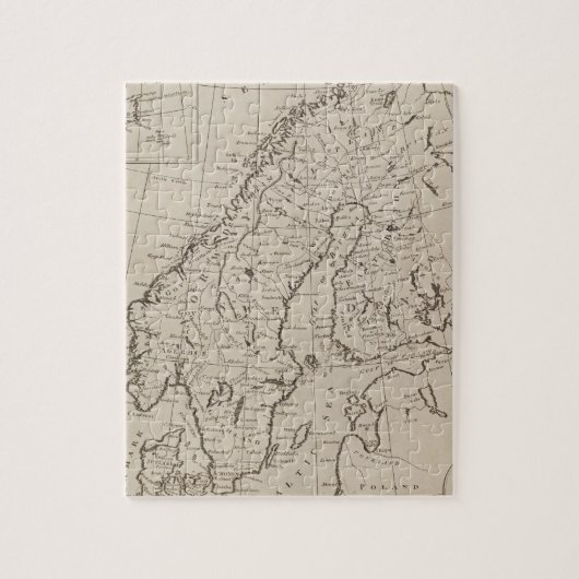 スカンジナビア(1800年)のヴィンテージの地図 ジグソーパズル (縦)