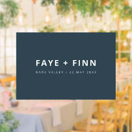 スカンジナビア | Smoke Blueミニマリストの結婚式の日 ウィンドウサイン