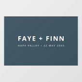 スカンジナビア | Smoke Blueミニマリストの結婚式の日 ウィンドウサイン (シート)