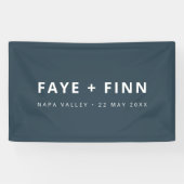 スカンジナビア | Smoke Blueミニマル結婚リスト 横断幕 (横)