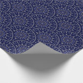スカンジナビアDitsy冬の海軍と金ゴールドアールデコ ラッピングペーパー (角)