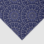 スカンジナビアDitsy冬の海軍と金ゴールドアールデコ 薄葉紙 (詳細)