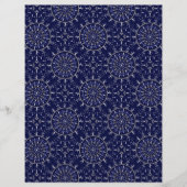 スカンジナビアDitsy冬の海軍と金ゴールドダイヤモンドタイル (正面)