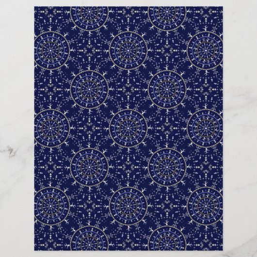 スカンジナビアDitsy冬の海軍と金ゴールドダイヤモンドタイル (正面)