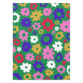 スカンジナビカラフルアの花模様（緑） テーブルクロス (正面)