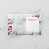 スカンジノルウェーのクリスマスバード雪の赤い果実 シーズンカード (内部)