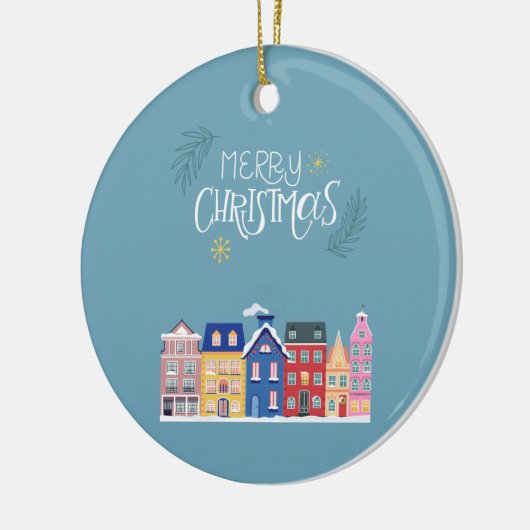 スカンジノルディックハウスブルークリスマスデコレーション セラミックオーナメント (左)