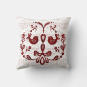 スカンジフォークアートクリスマススタイルシカ&バード クッション (裏面)