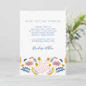 スカンジフォークフラワーズブルーカジュアルイエロー結婚ズ 招待状 (スタンド正面)