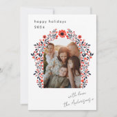 スカンジフローラアーチクリスマスホリデーフォトカード シーズンカード (正面)