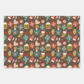 スカンジホリデーパタンかわいい ラッピングペーパーシート (正面)
