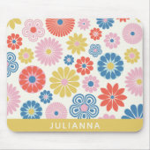 スカンジボホフォーク花柄パーソナライズされた マウスパッド (正面)