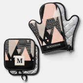 スカンジマウンテンピークデザイン 鍋つかみ&鍋敷きセット (正面/裏面)