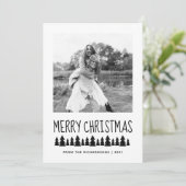 スカンジモダンツリー黒白メリークリスマス シーズンカード (スタンド正面)