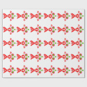 スカンジモダンホリデーバードワインラベル ラッピングペーパー (フラット)