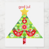 スカンジモダンホリデーバードワインラベル ワインラベル (シングルラベル)