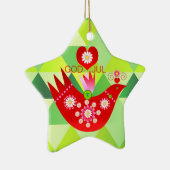 スカンジモダンホリデーバード セラミックオーナメント (右)