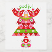 スカンジモダンホリデーバード ワインラベル (シングルラベル)