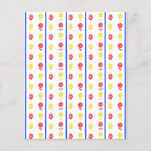 スカンジレッドイエローフラワーブルーストライプスクレーブック (正面)