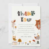 スカンジワイルドトロピカルウッドランド動物の赤ちゃんシャワー サンキューカード (正面)