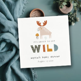 スカンジワイルドトロピカルウッドランド動物の赤ちゃんシャワー スタンダードカクテルナプキン