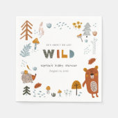 スカンジワイルドトロピカルウッドランド動物の赤ちゃんシャワー スタンダードカクテルナプキン (正面)