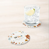 スカンジワイルドトロピカルウッドランド動物の赤ちゃんシャワー ラウンドペーパーコースター (インサイチュ)