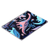 スカンジンの可愛い漫画の恐竜のシームレスなパターン ノートブック (左側)