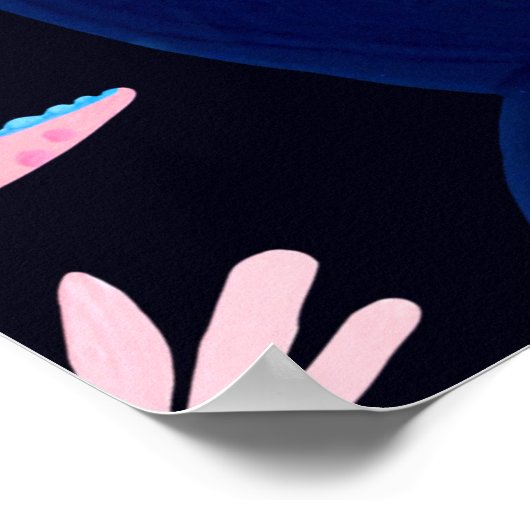 スカンジンの可愛い漫画の恐竜のシームレスなパターン ポスター (角)