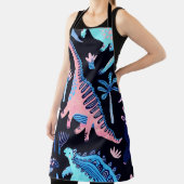 スカンジンの縫い目のない可愛い恐竜の漫画 エプロン (インサイチュ)