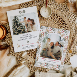 スカンジ2フォトクリスマスカードボホノルディックホリデイ シーズンカード