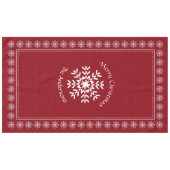 スカンディアニアンクリスマススノーフレークカスタム文字レッド テーブルクロス (正面(横))
