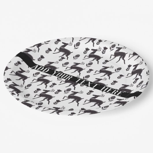 スカンディアフォークアートディアー ペーパープレート (アングル)