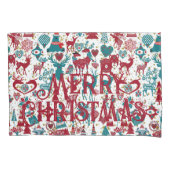 スカンディアメリークリスマスシンボル北欧スカンジナビア 枕カバー (正面)