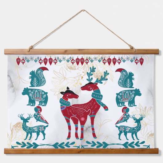 スカンディアモダンアートノルディックトナディアカップルのウォールアート 吊り下げ型タペストリー (正面)