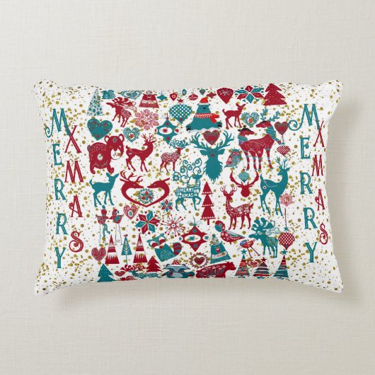 スカンディア メリークリスマス シンボル ノルディック スカンジナビア アクセントクッション (正面)