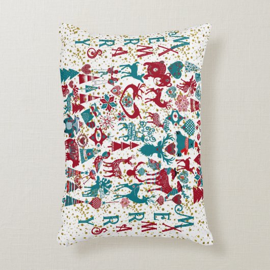 スカンディア メリークリスマス シンボル ノルディック スカンジナビア アクセントクッション (正面(垂直))