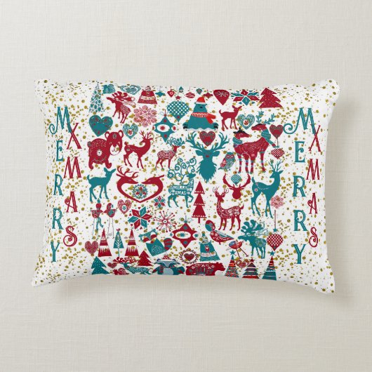 スカンディア メリークリスマス シンボル ノルディック スカンジナビア アクセントクッション (裏面)