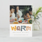 スカンディイエローグレー写真温かいクリスマスの願い シーズンカード (スタンド正面)