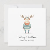 スカンディネイビアのトナカイがセーターを着たホリデーカード シーズンカード (正面)