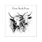 スカンディファームハウス牛、カスタム セルフインキングスタンプ (デザイン)