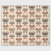 スカンディ ボウズ フォークアート ホリデー ラッピングペーパー (フラット)