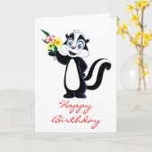 スカンフレンドリークウィズフラワーズ誕生日 カード (黄色い花)